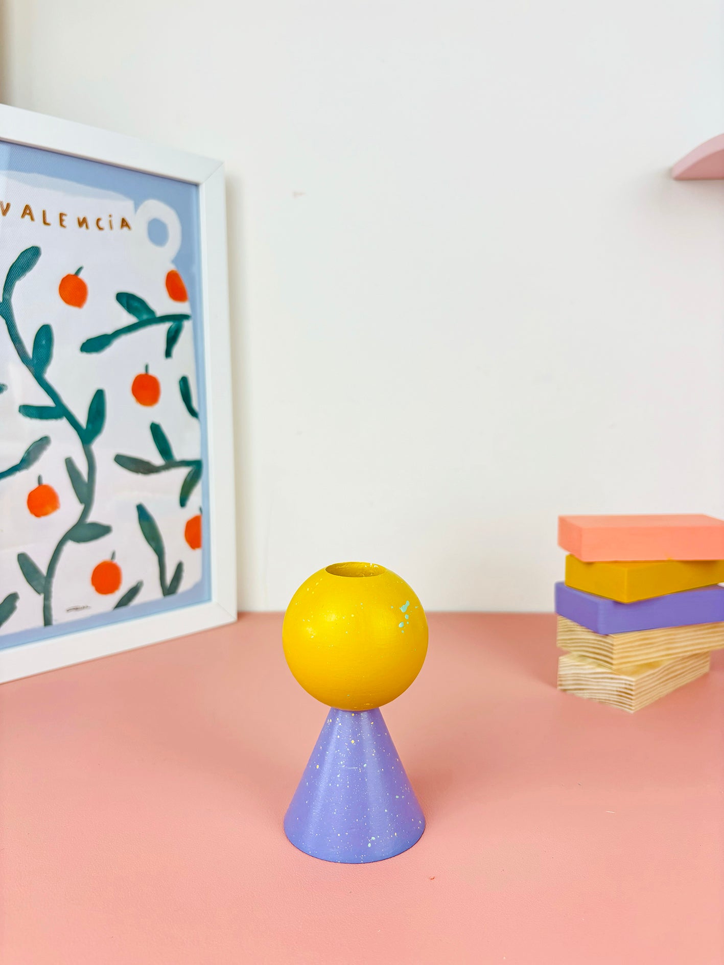 Candelero Mini Amarillo+Lila