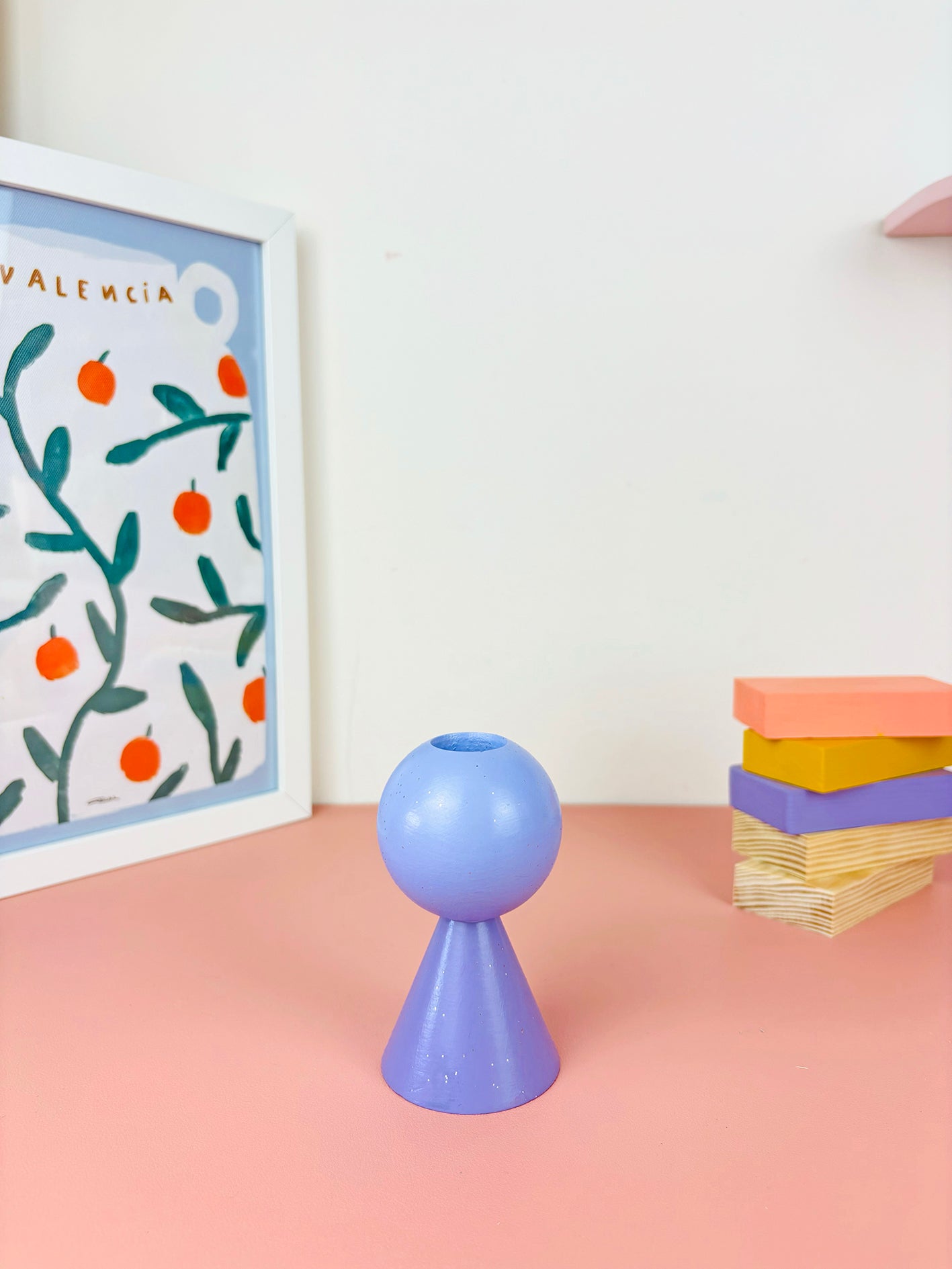 Candelero Mini Lila Purpurina