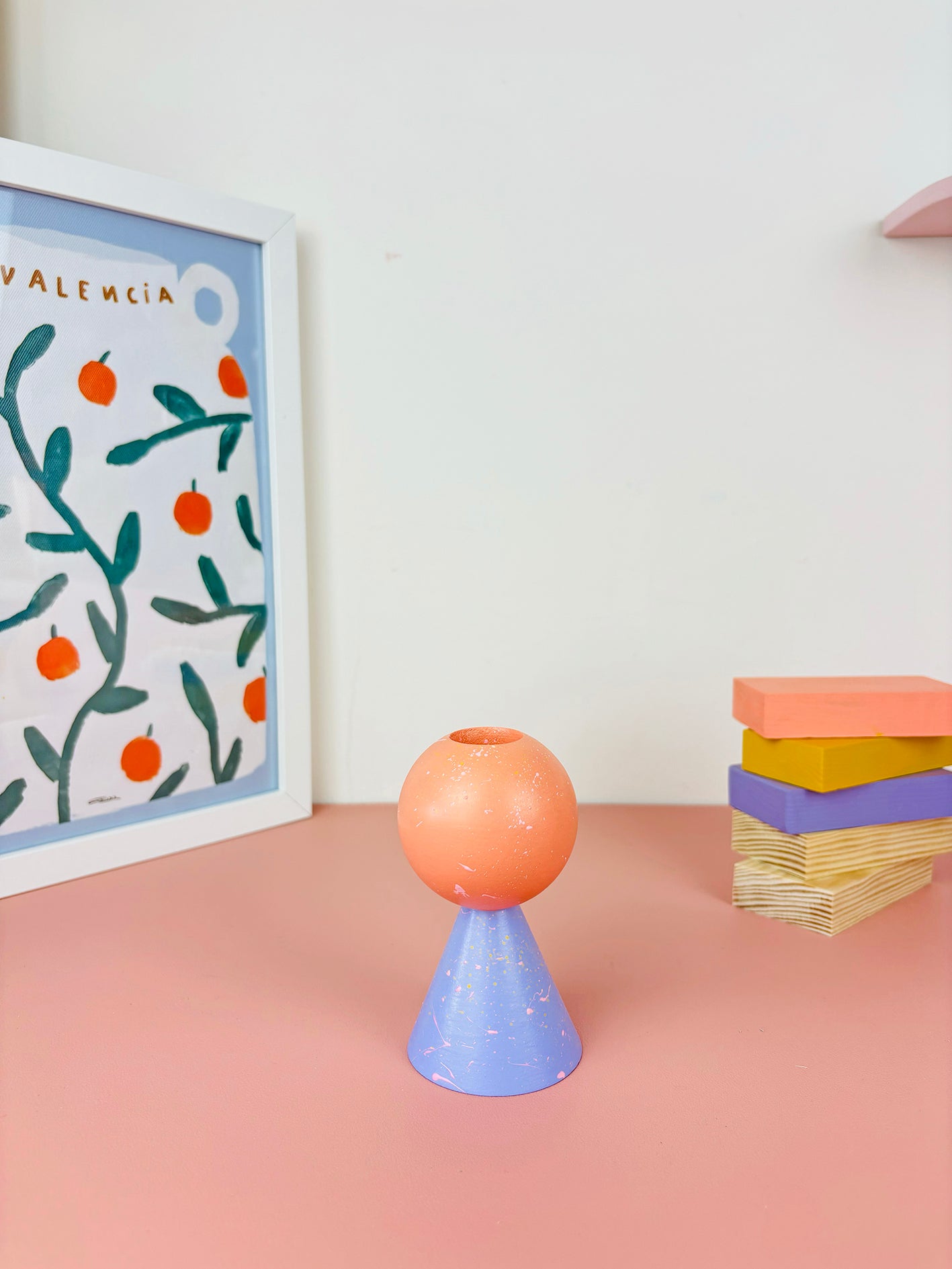 Candelero Mini Naranja+Lila